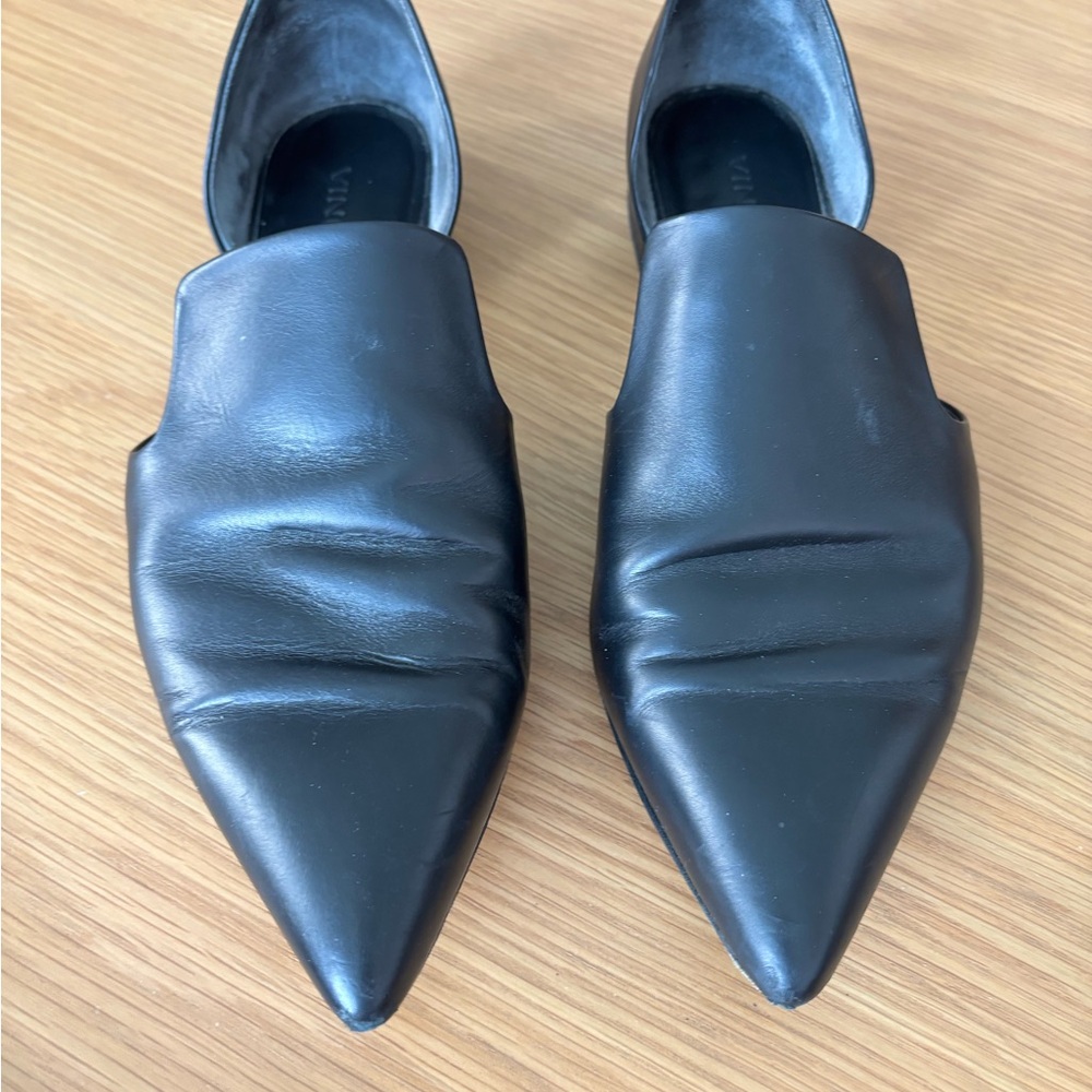 Vince Black Leather Loafers